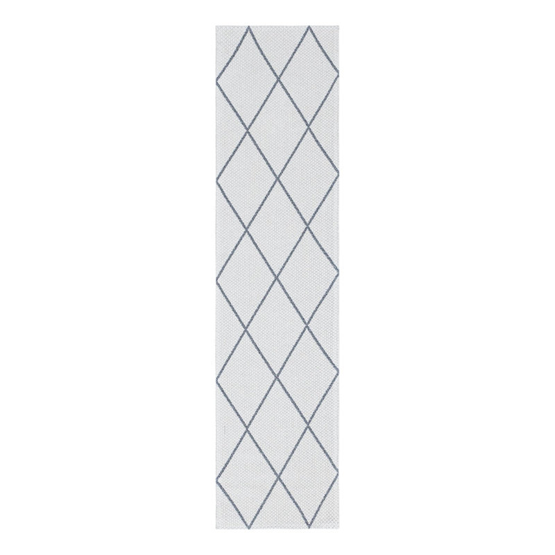 Tapis ivoire / gris en coton Gabriel, Tapis de couloir 2 pi x 7 pi 10 po