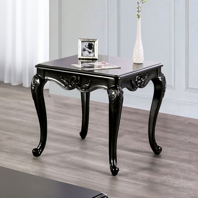 Table de bout carrée avec pieds incurvés