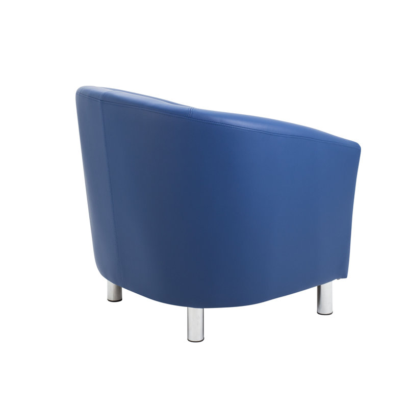 Pyrmont Faux Leather Barrel Chair, Blue