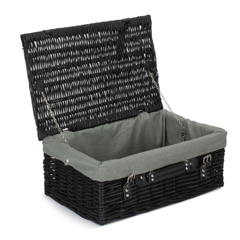 Bay Isle Home Decorative Basket, 2665.7, 19" x 30.50" x 46", Black/Grey