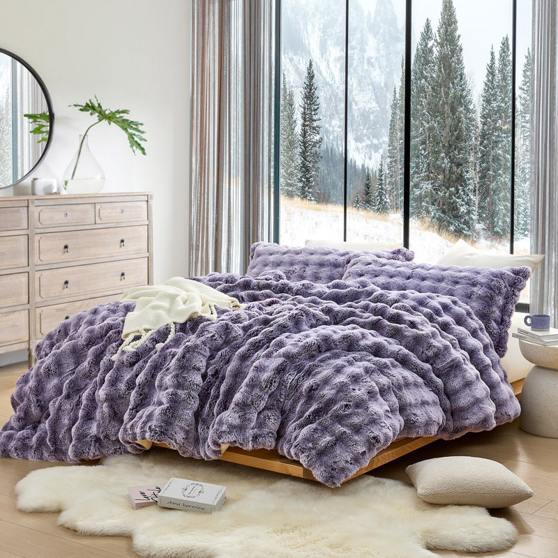 Ensemble d'édredon très grand Snowball Chunky Bunny - Coma, Mauve, Édredon pour très grand lit + 2 taies décorativ