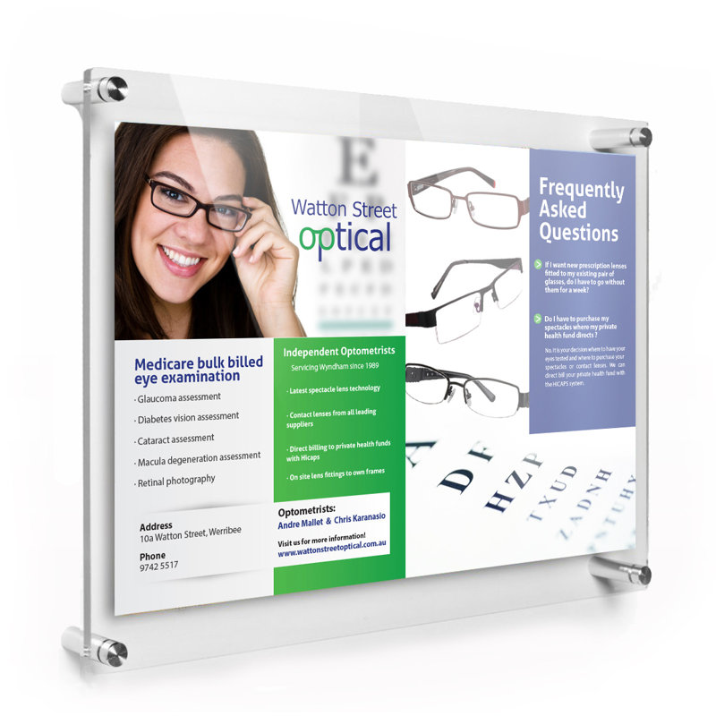 Acrylic Matte Floater Picture Frame, Gold, 9" x 12"