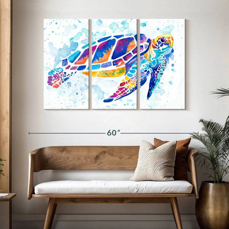 Tortue de mer vibrante, H 32 po x l 50 po