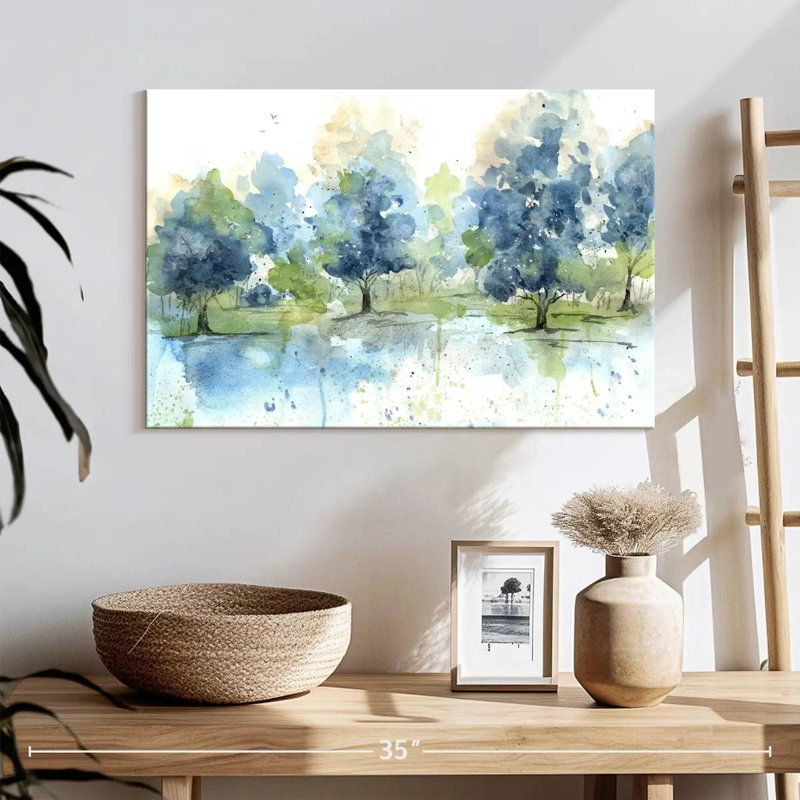 Paysage bleu délavé Avery, H 16 po x l 24 po