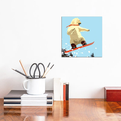 Polar Bear Jump by Noah Bay - Wrapped Canvas Print