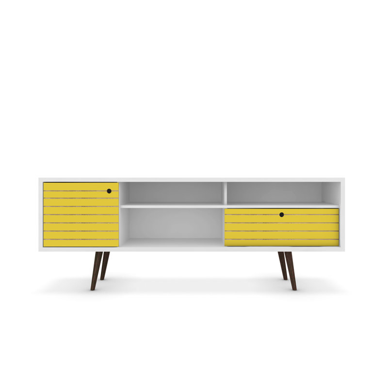 Darryl TV Stand, White/Yellow