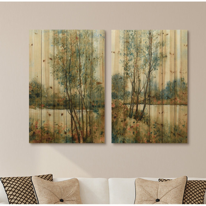 Early Spring 1 & 2 - 2 pièces, impression sur bois