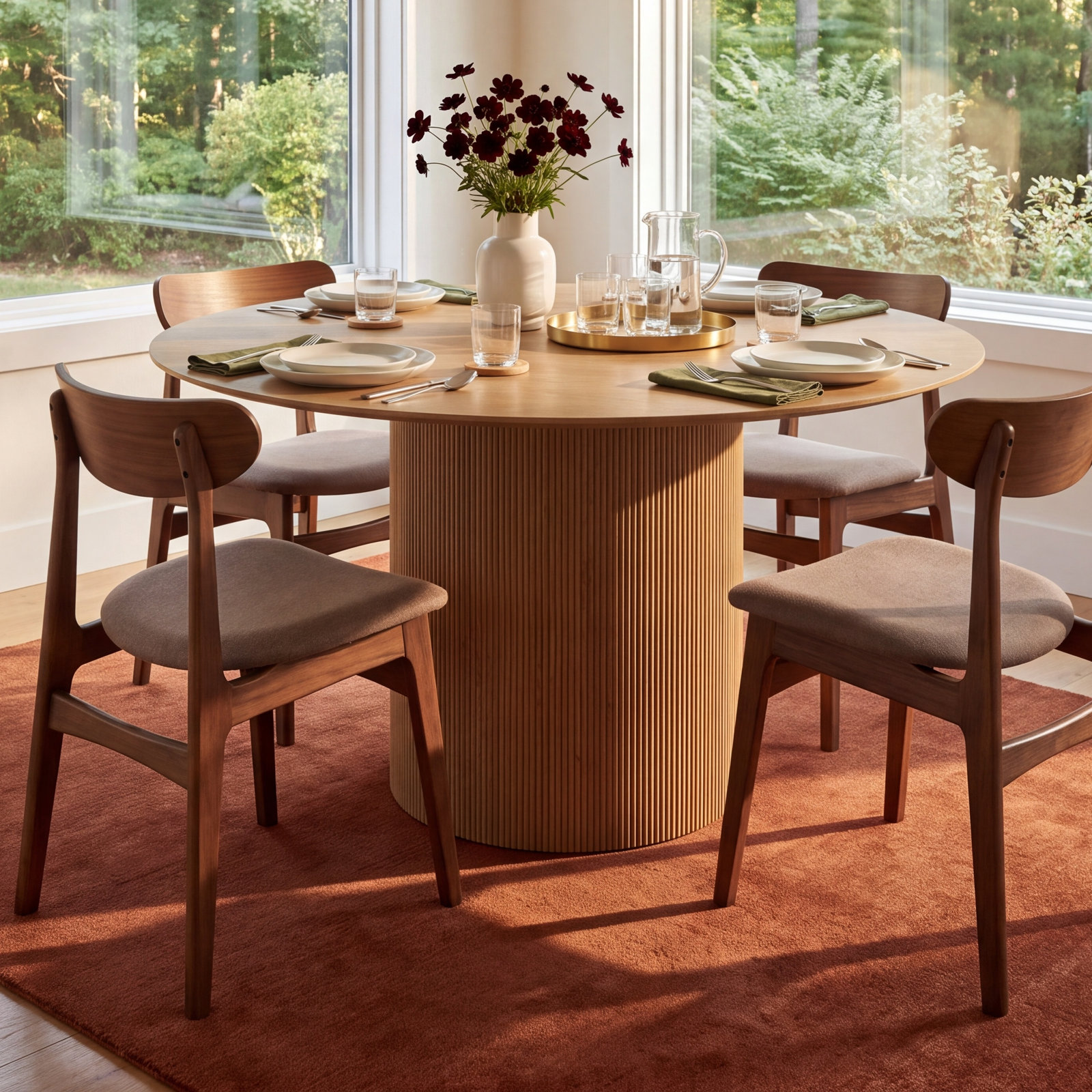 Dining Table, 30" H x 53.15" L x 53.15" W, Natural