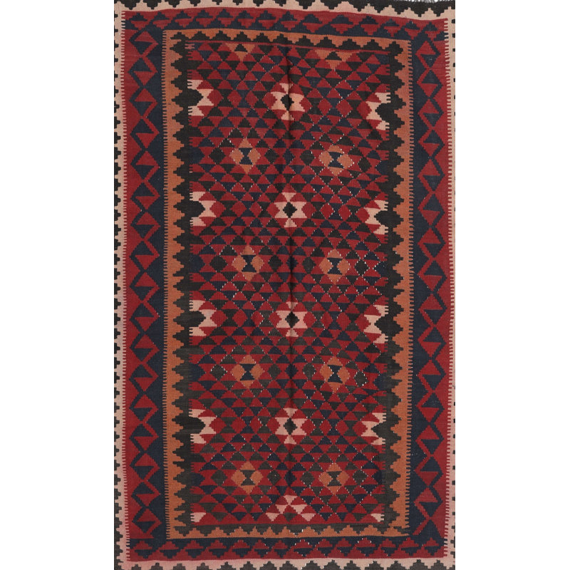 Tapis rouge / noir Southwestern, Rectangle 8 pi x 10 pi