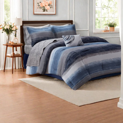 Premium Cal King Bedding Sets, Cotton Sheets, Watercolor Stripe For Home