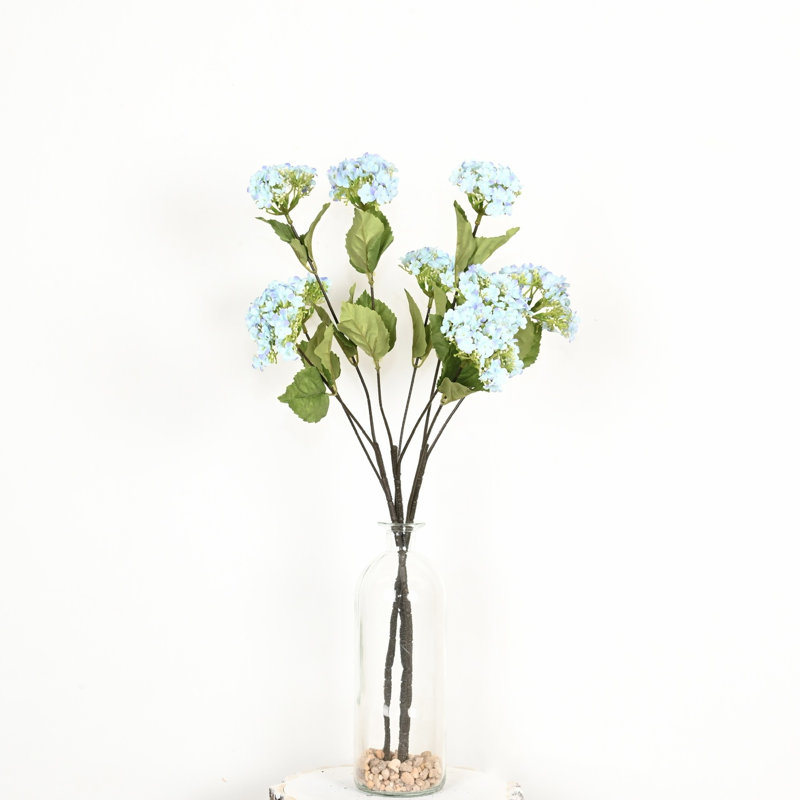 24" Artificial Hydrangea Floral Arrangement For Vase Filler, Farmhouse Greenery Foliage Branch Long Stem Flower Bulk Bouquet For Wedding Party Home Office Table Centerpiece Shelf Decorations