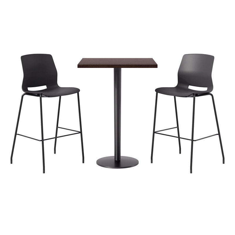 2 - Person Bar Height Dining Set, Espresso, Black