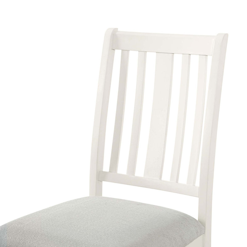 Ensemble de 4 chaises de salle à manger de style ferme avec structure en bois d'hévéa et revêtement rembourré, Beige