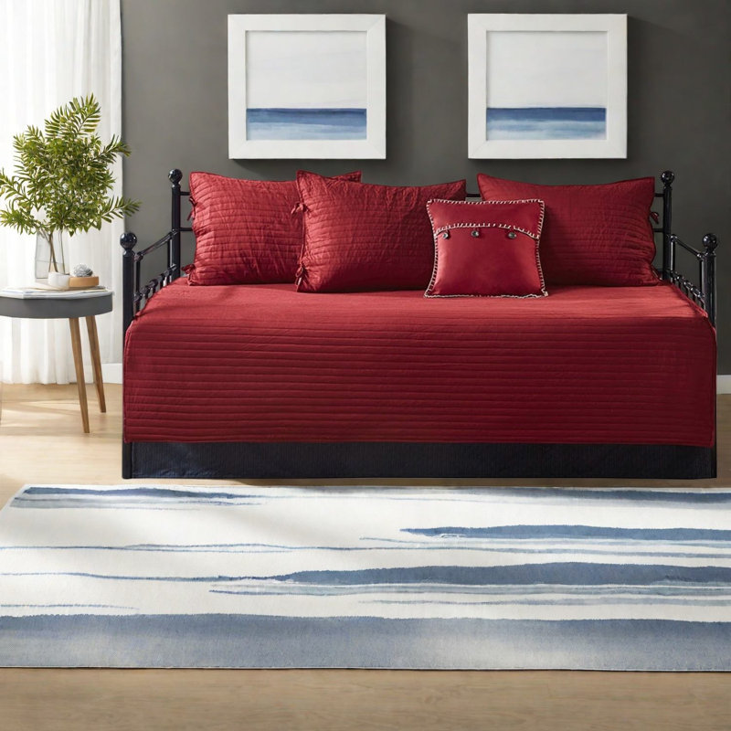 Reversible Microfiber Bedding Sets, Rustic Plaid Daybed For Guest Home