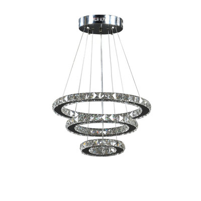Modern Crystal Stainless Pure White Color Led Remote Control Dimmer Chandelier