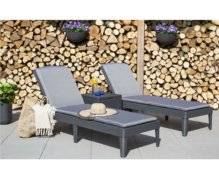 Patio Keter Daytona Graphite Sun Lounger Outdoor Furniture Keter