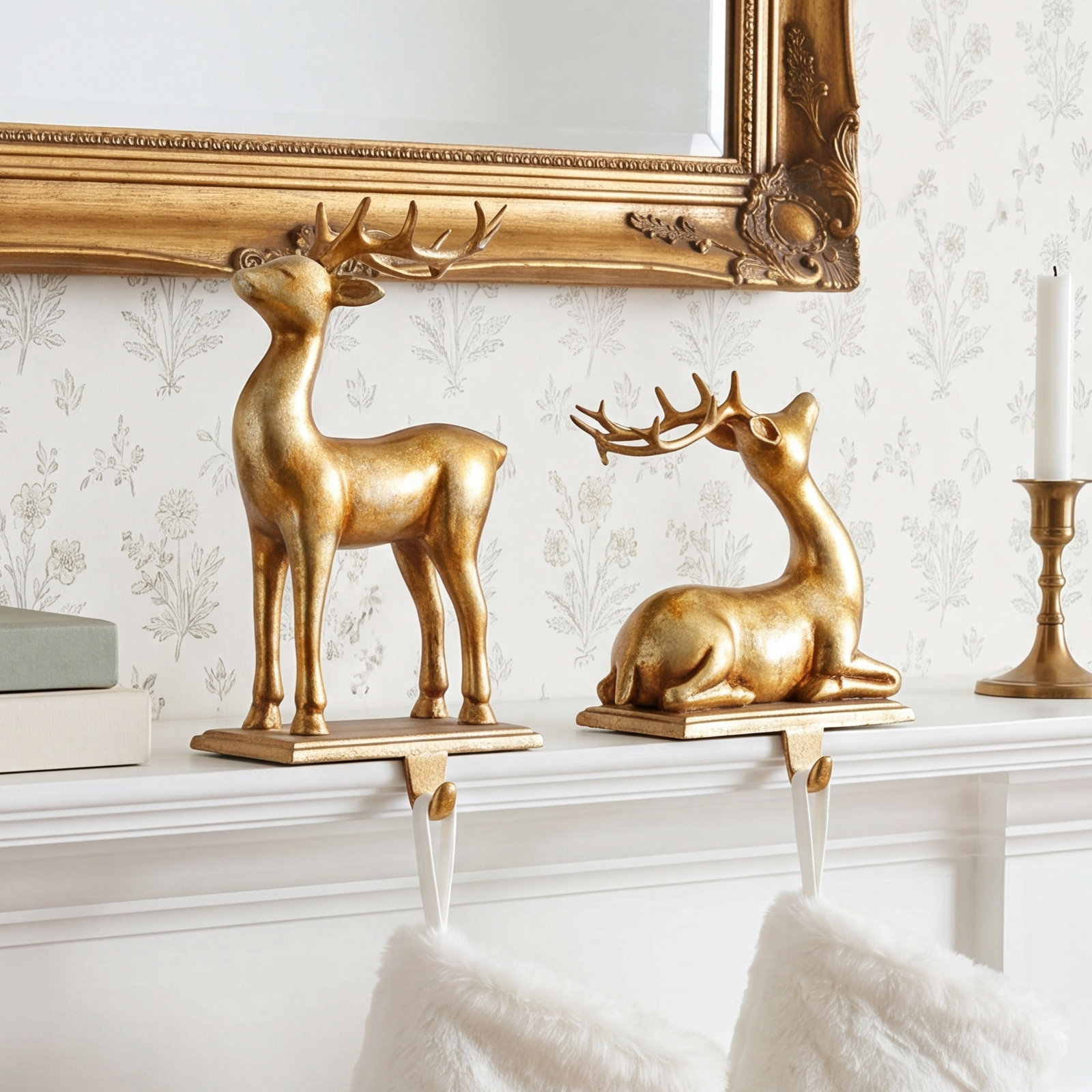 Christmas Reindeer Resin Stocking Holder