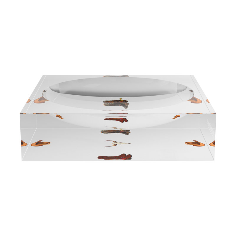 Cowboy Boots Brown Cream Acrylic Decorative Tray, 8"W x 8"D x 2"H