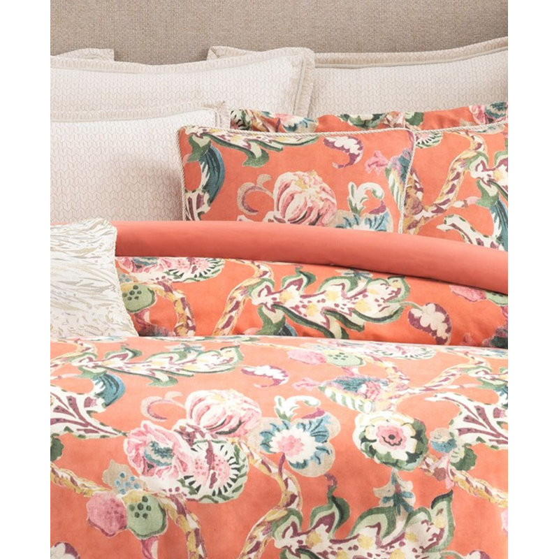 Cara Floral 3 Piece Comforter Set, King Comforter + 2 Shams