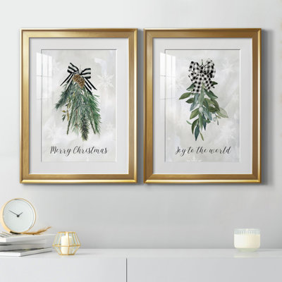 Sprig of Christmas Time - ensemble de 2 reproductions d'art