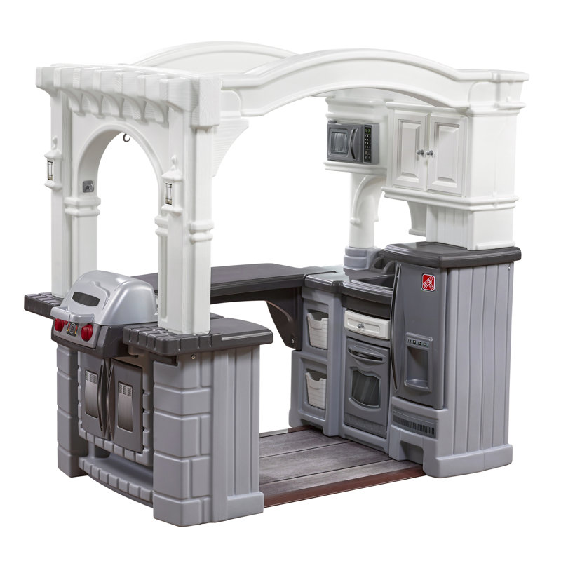 Step2 Gray Grand Walk-In Classic Toddler Pretend Play Kitchen Set Kitchen Set