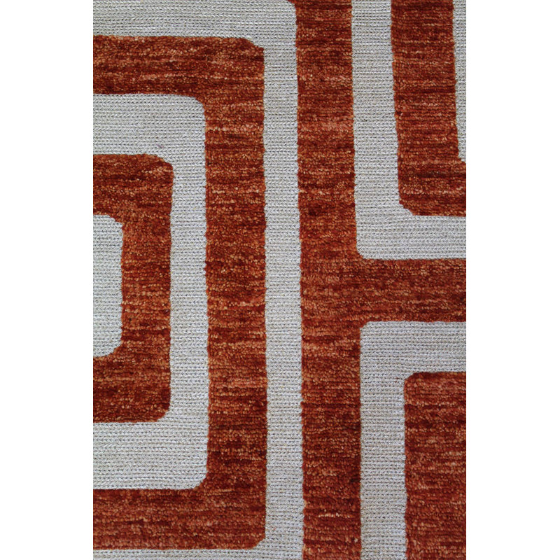 Tapis unique rouge / argent / rouille 4 pi 3 po x 5 pi 11 po Sante Fe
