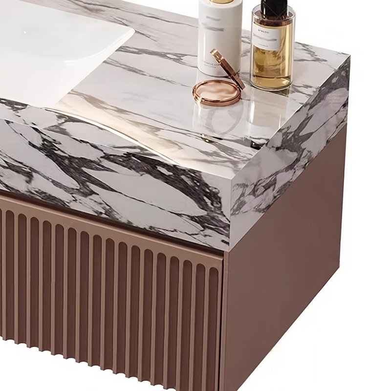 Light luxury style rock slab bathroom cabinet, 66.92"