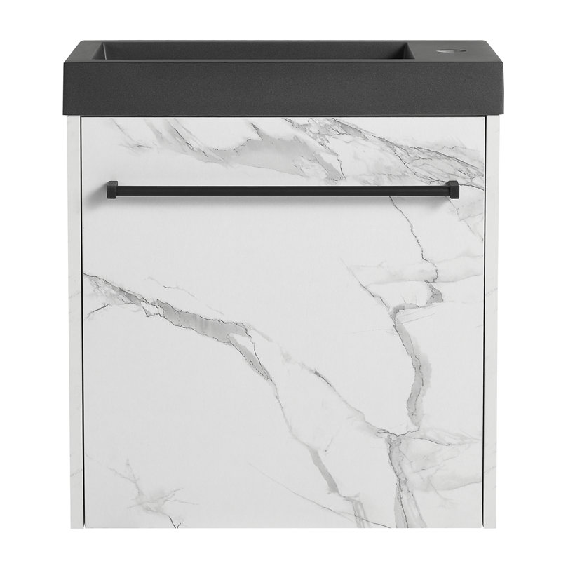 Yanisa Bathroom Storage Resin,door,Bathroom Vanity, White/Black