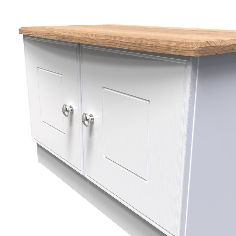 Syndney Compact 2 Door TV & Media Unit in White Ash