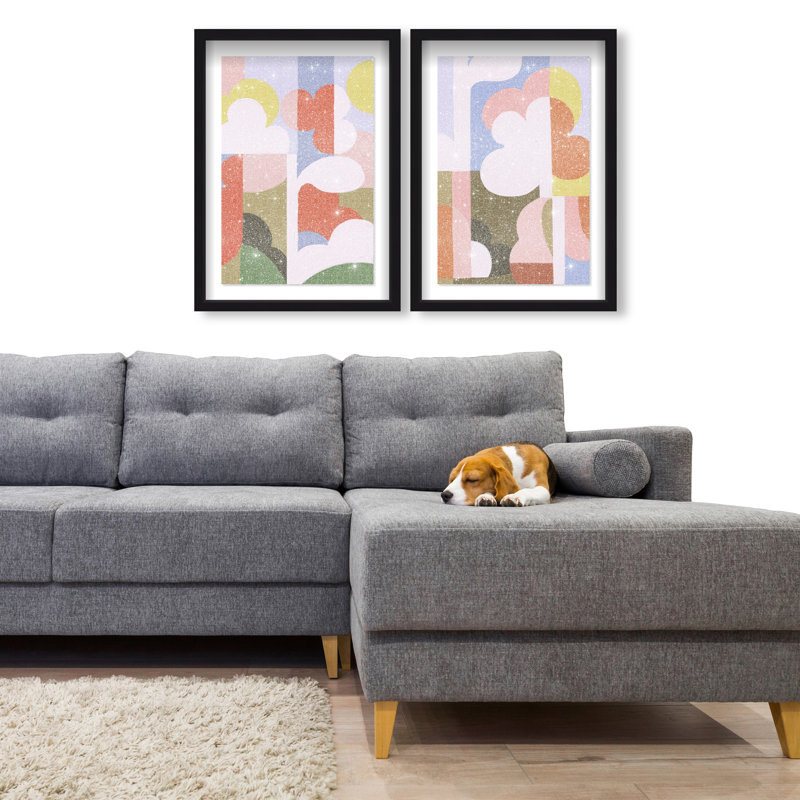 Cloudy Pop Set Set by Oliver Gal, 17.5"H x 25.5"W, Black Shadowbox