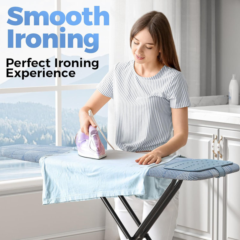 Planche à repasser, planche à repasser compacte avec tapis en fer au silicone, housse résistante à la chaleur, réglable en hauteur de 7 po