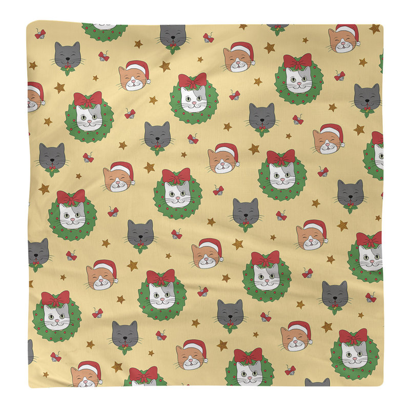 No Pattern Square Napkin, 10" x 10", Yellow/Brown/Green, Cotton