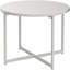 Table basse ronde moderne grise - 32 po de diamètre, pieds en X, plateau en stratifié lisse-97875656-97875655