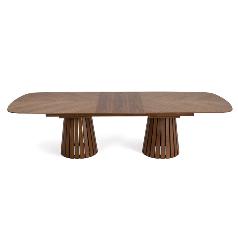 Darien - Mid-century Modern Extendable Dining Table, Walnut