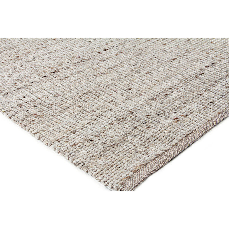 Hesse Hand-Loomed Polyester/Cotton Beige Area Rug, Rectangle 2' x 3'