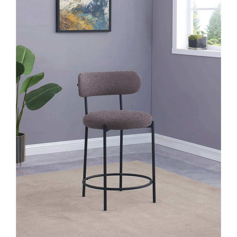 Ensemble de 2 chaises de comptoir rembourrées Boucle, Tabouret de comptoir (siège d'une hauteur de 25 p
