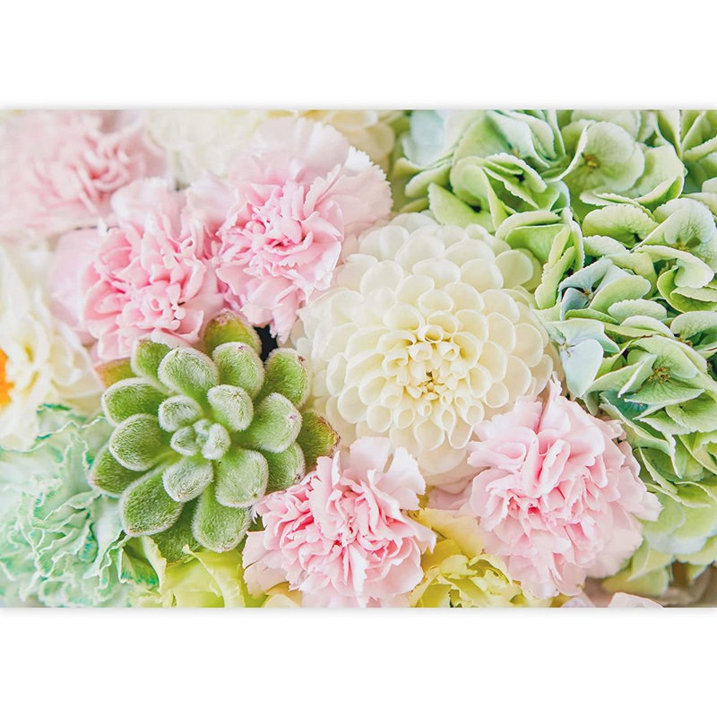 Murale fleurs et plantes grasses, L 144 po x l 100 po
