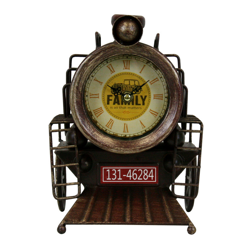 Horloge de table de locomotive en métal
