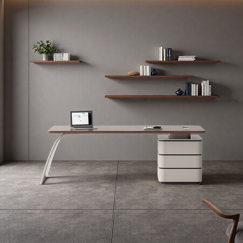 Bureau en bois massif massif, H 29,53 po x l 62,99 po x P 27,56 po, Blanc