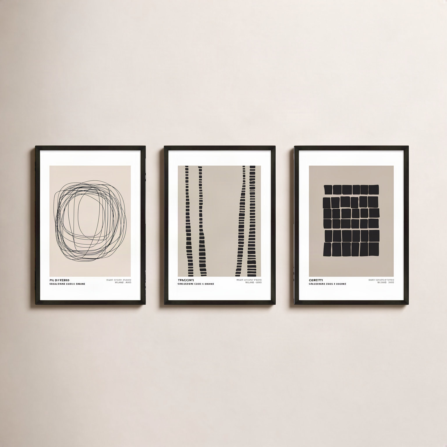 Caos E Ordine 2, Black Framed Paper, 20" H x 42" W x 1.25" D