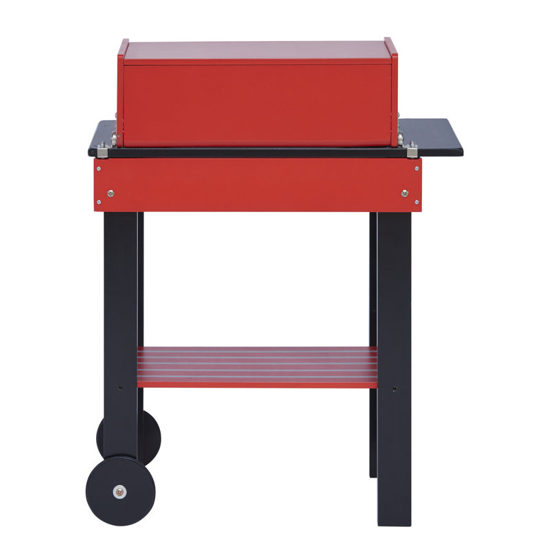 Teamson Kids Pretend Play Wooden BBQ Set with Food Accessories