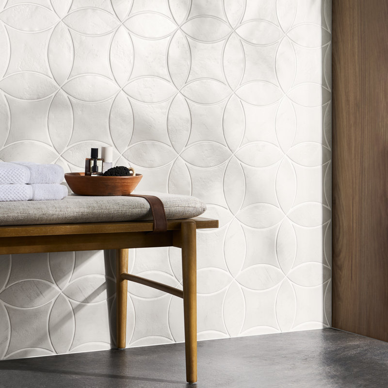 Carreau de porcelaine mate pour plancher et mur 3,10 po x 7,87 po Varen (caisse de 10,57 pieds carrés / caisse), White