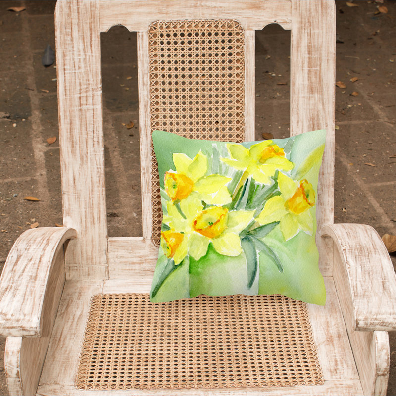  Coussin décoratif floral 14 "Daffodils par Maureen Bonfield, 18 po x 18 po