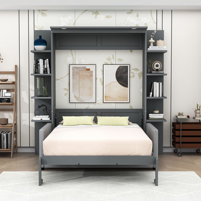 Grand lit escamotable avec canapé, Grey
