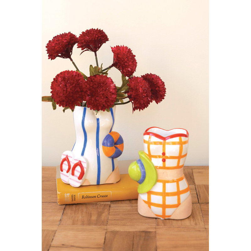 ENSEMBLE DE DEUX VASES DE MAILLOT DE BAIN EN CÉRAMIQUE