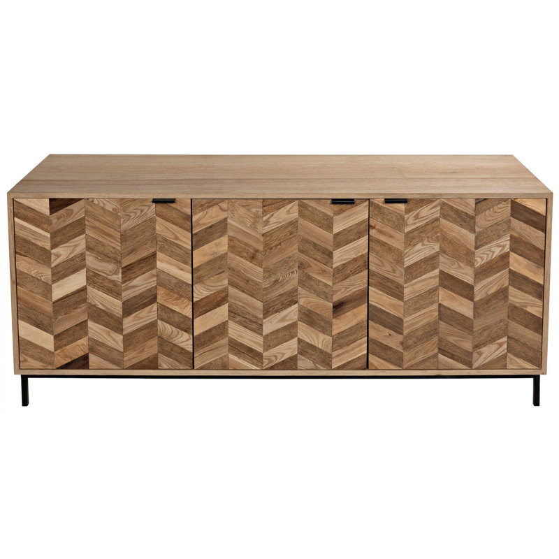 Herringbone 76.5'' W Solid Wood Sideboard