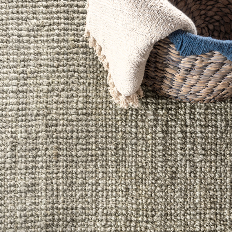 Pata Hand Woven Chunky Jute Gray Rug, Runner 2' x 14'