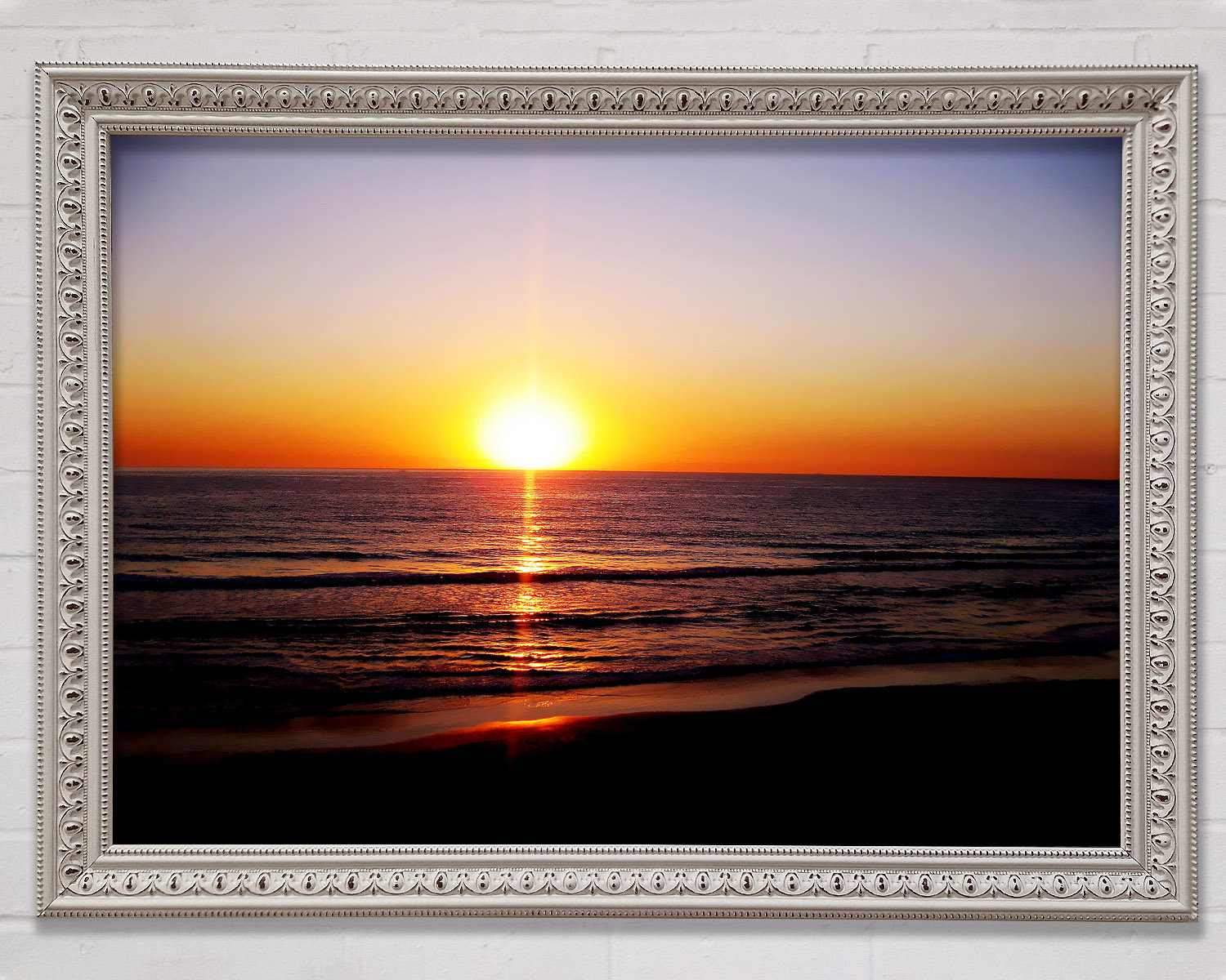 Sun Rays Frame Image Bright Star Sunrays Over Ocean - Single Picture Frame Art Prints ...