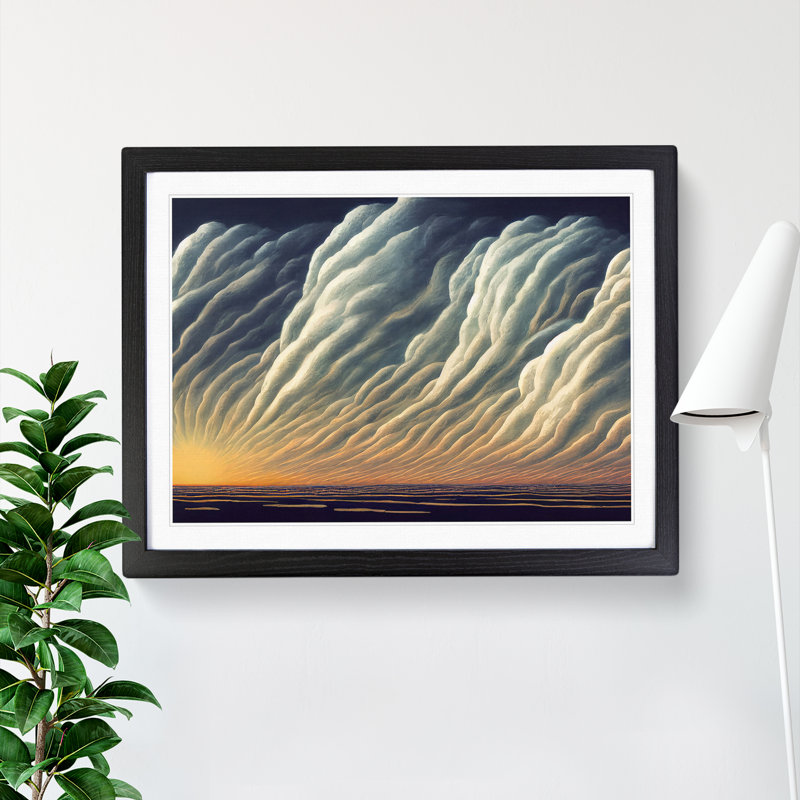 XH1022-8350X Stormy Cloud View Vol.2 - Single Picture Frame Print, 34cm H x 46cm W x 2cm D, Black Framed