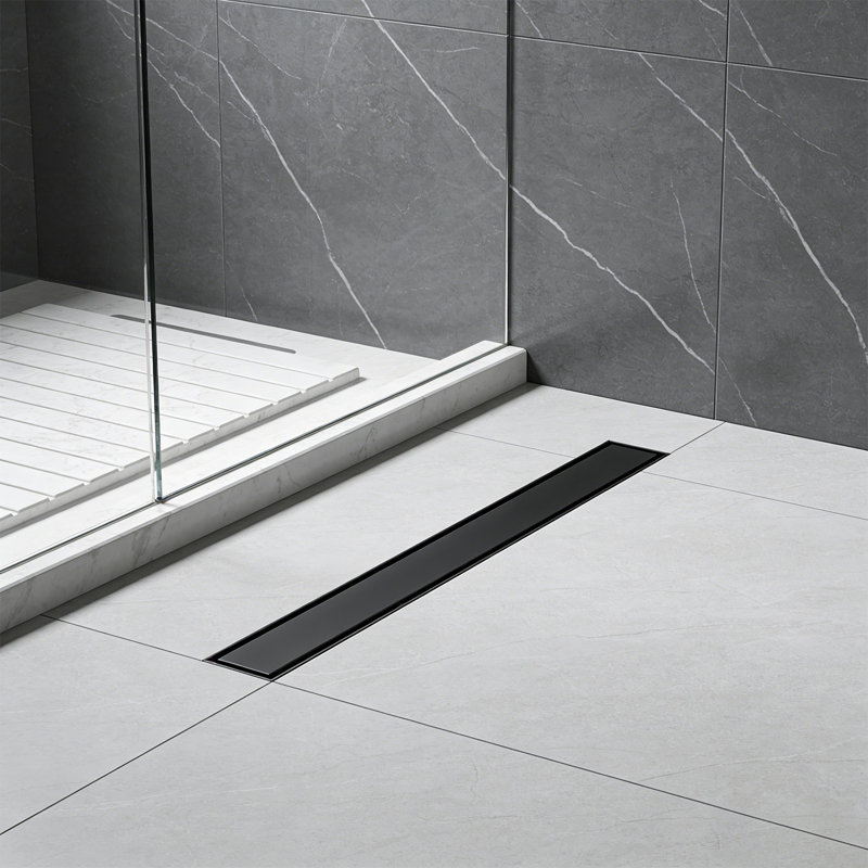 36 Inch Offset Linear Shower Drain With 2-In-1 Tile Insert Cover